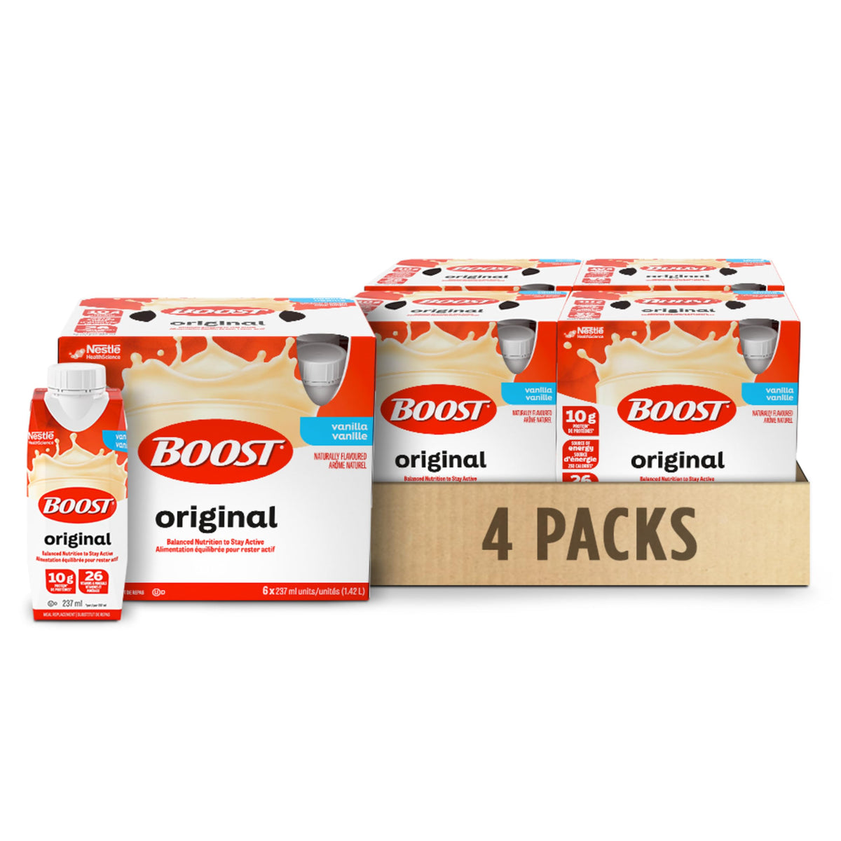 BOOST Original Meal Replacement Drink, Vanilla, 24 x 237 ml - PACKAGING MAY VARY