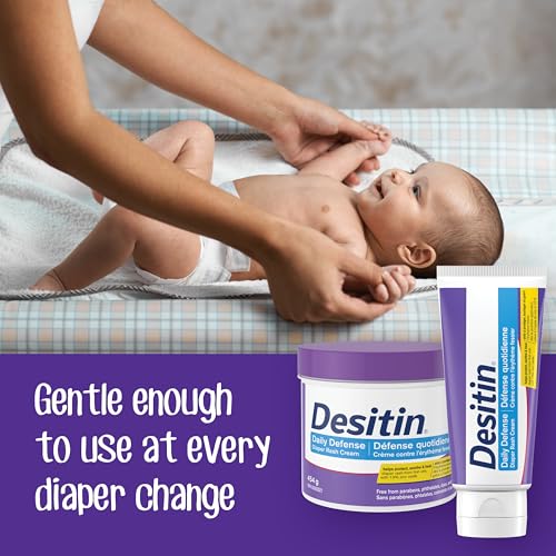 Desitin Daily Defense Baby Diaper Rash Cream with 13% Zinc Oxide, Barrier Cream to Help Treat, Relieve & Prevent Diaper Rash, Hypoallergenic, Dye-, Phthalate- & Paraben-Free, Pack of 2 x 113g