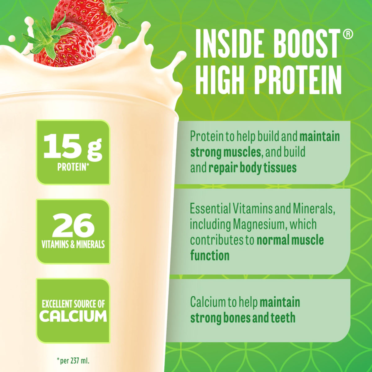 BOOST High Protein Meal Replacement Drink, Strawberry 24 x 237 ml