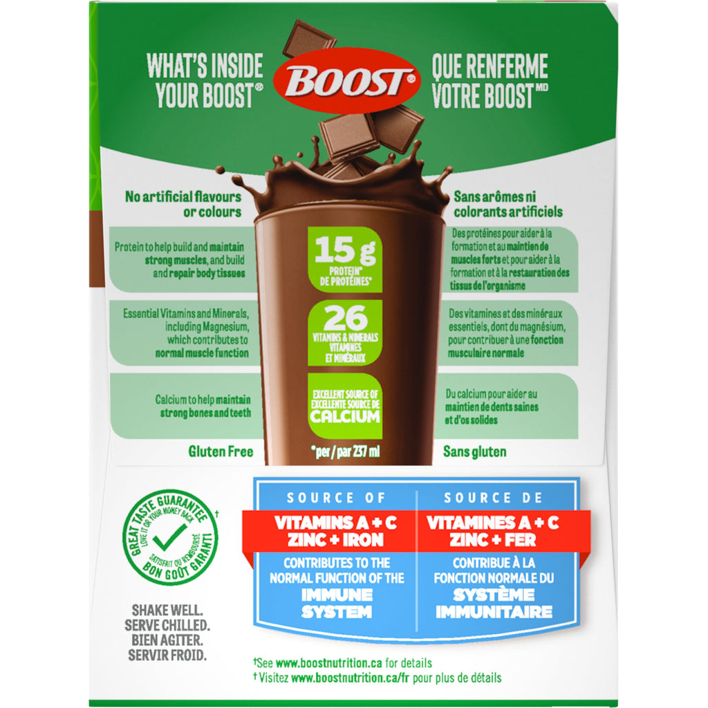 BOOST High Protein Meal Replacement Drink, Chocolate, 24 bottles x 237mL