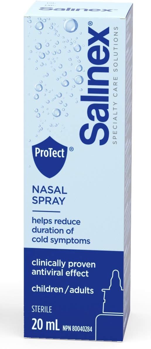Salinex ProTect Nasal Spray (20 mL) | Designed to Help Relieve Cold Symptoms | Supports Nasal Defense | Suitable for Adults & Children Over 1 Year