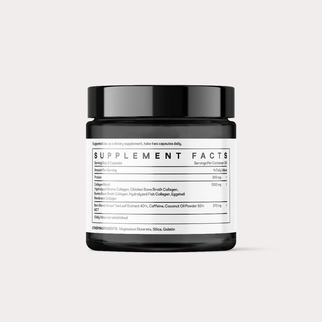 Nuray Collagenic Burn Elite with Green Tea - Collagen Peptides- 60 Capsules | Collagen Burn with 5 Types of Collagen for Healthy Hair, Skin, Nails, Joints, Metabolism Boost & Energy