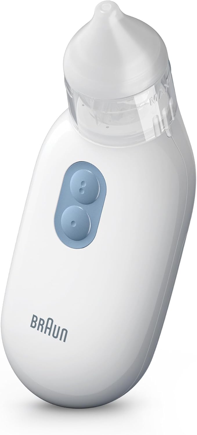 Braun Nasal aspirator 1 | Mucus Remover | Blocked Nose Relief | Electric Suction Power | Two Suction Levels | Newborn, Baby, and Child Friendly | Dishwasher Safe | BNA100EU