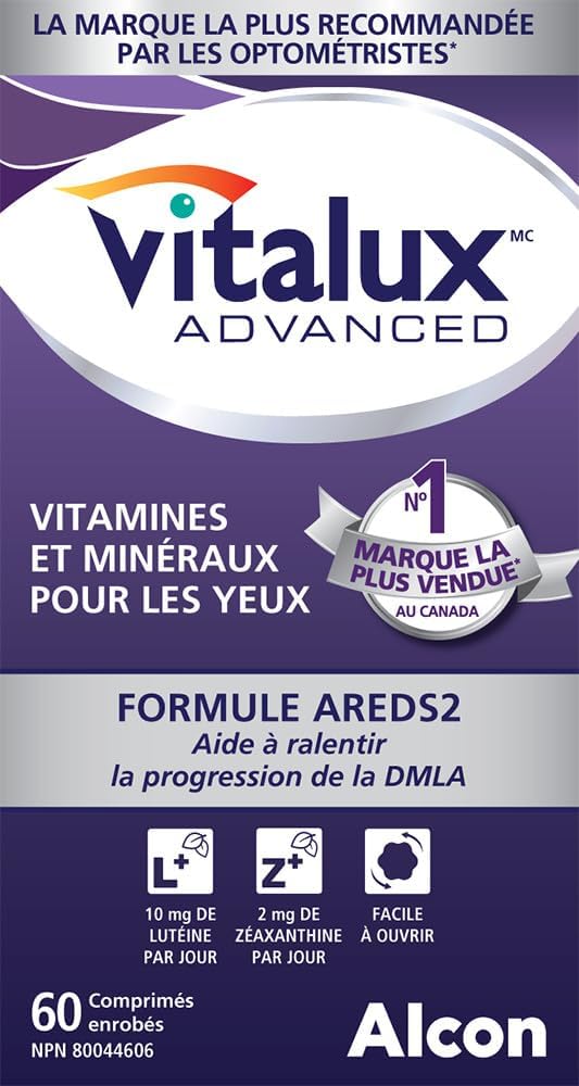 VITALUX® Advanced, Ocular Multivitamin, Age-Related Macular Degeneration Supplement with AREDS 2, AMD, 60 Coated Caplets