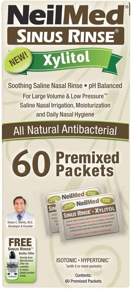 NeilMed Sinus Rinse Premixed Refill Packets with Xylitol, 60ct.