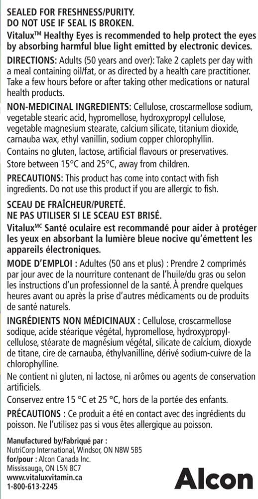 Vitalux Healthy Eye Ocular Vitamins, 60 Count