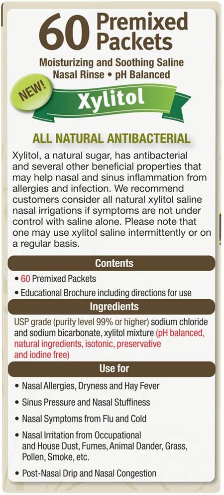 NeilMed Sinus Rinse Premixed Refill Packets with Xylitol, 60ct.