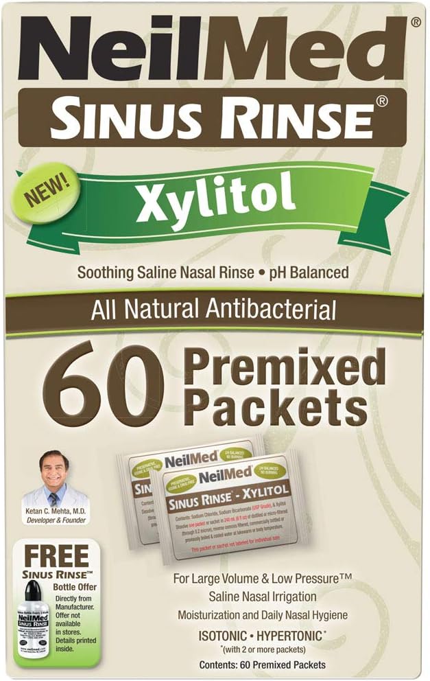 NeilMed Sinus Rinse Premixed Refill Packets with Xylitol, 60ct.