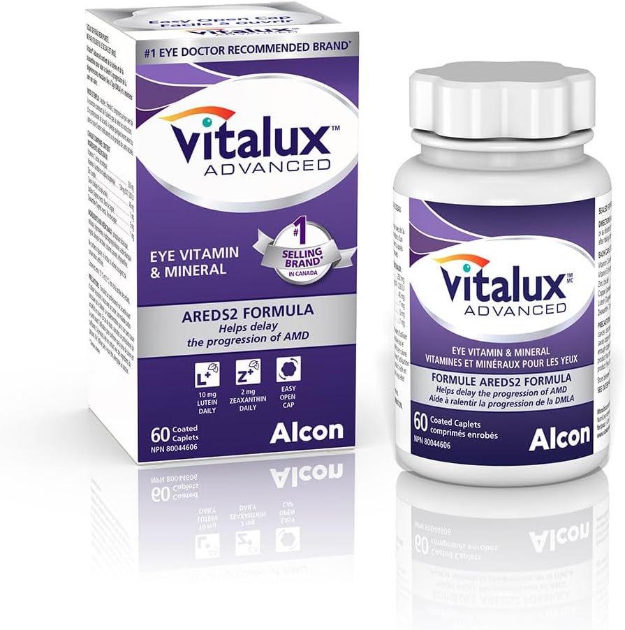 VITALUX® Advanced, Ocular Multivitamin, Age-Related Macular Degeneration Supplement with AREDS 2, AMD, 60 Coated Caplets