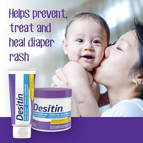 Desitin Daily Defense Baby Diaper Rash Cream with 13% Zinc Oxide, Barrier Cream to Help Treat, Relieve & Prevent Diaper Rash, Hypoallergenic, Dye-, Phthalate- & Paraben-Free, Pack of 2 x 113g