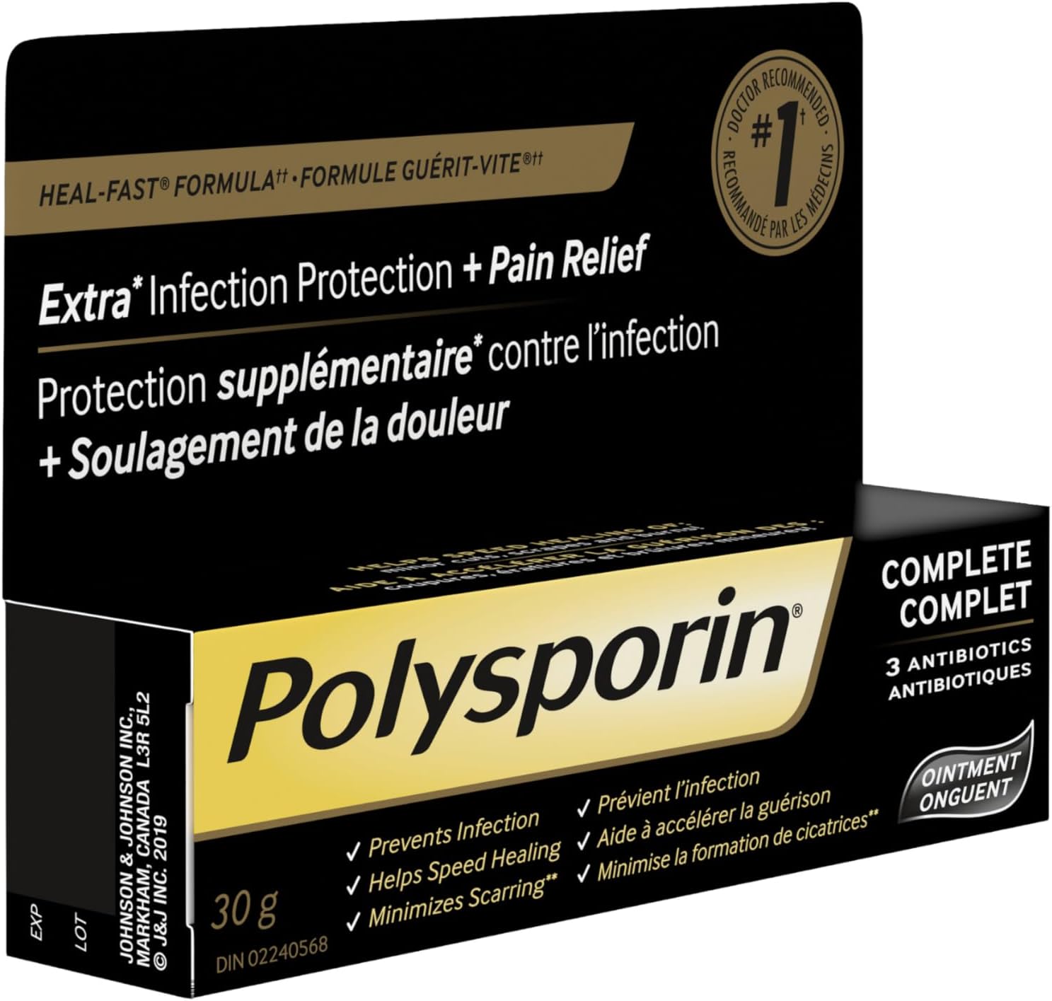 POLYSPORIN® COMPLETE Antibiotic Ointment Extra Infection Protection Pain Relief, 30 g
