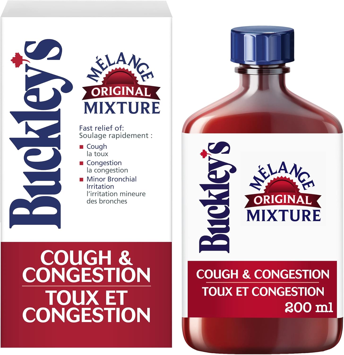 Buckley's Cough Syrup for Cough and Congestion Relief, Original Mixture, 200ml (Packaging May Vary)