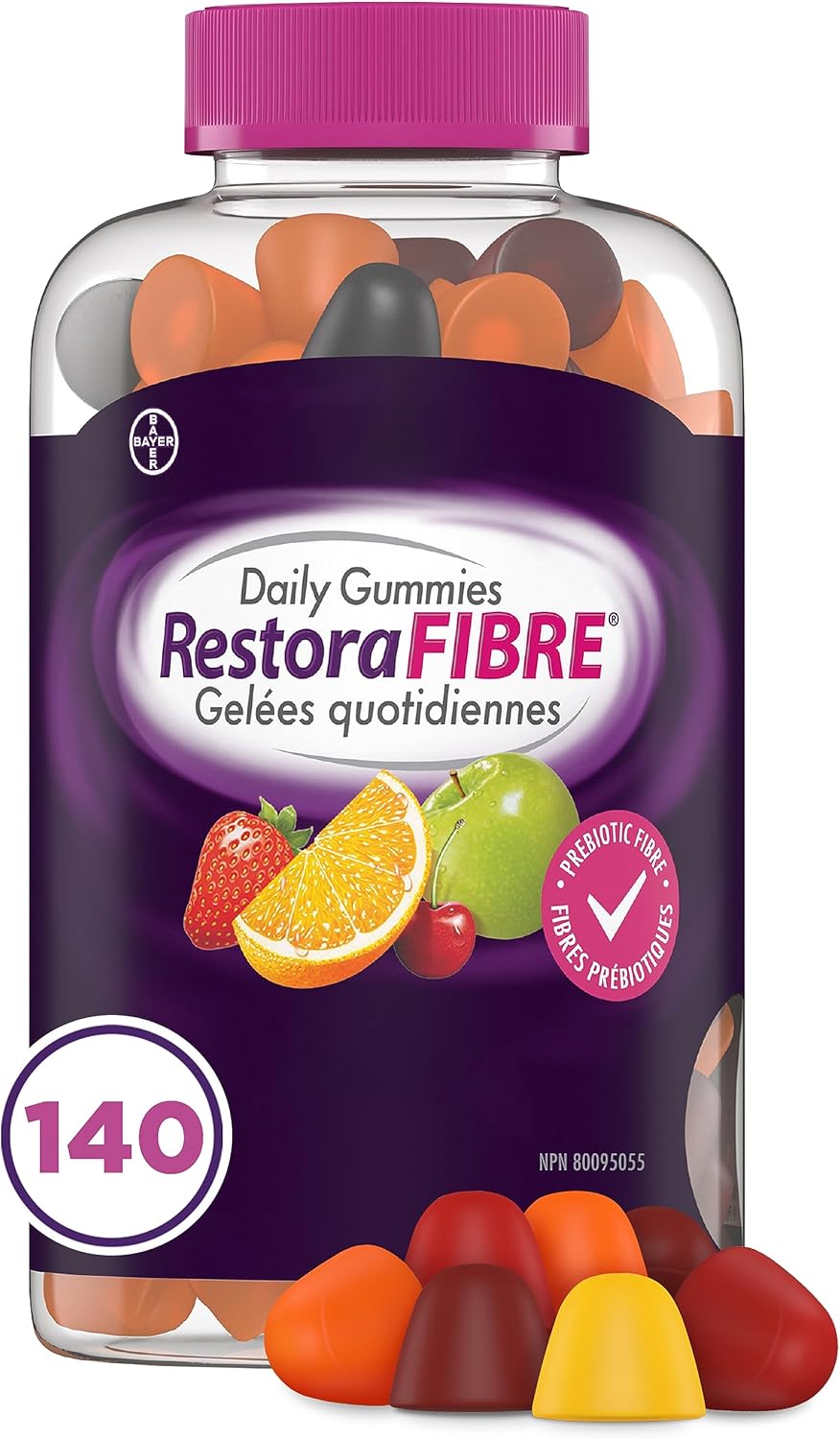 RestoraLAX RestoraFIBRE Daily Prebiotic Fibre Gummies - Fibre Supplements For Men And Women, Naturally Sourced Inulin, Promotes Regularity And supports Healthy Digestive system, Gentle Constipation Relief For Adults, 140 Count