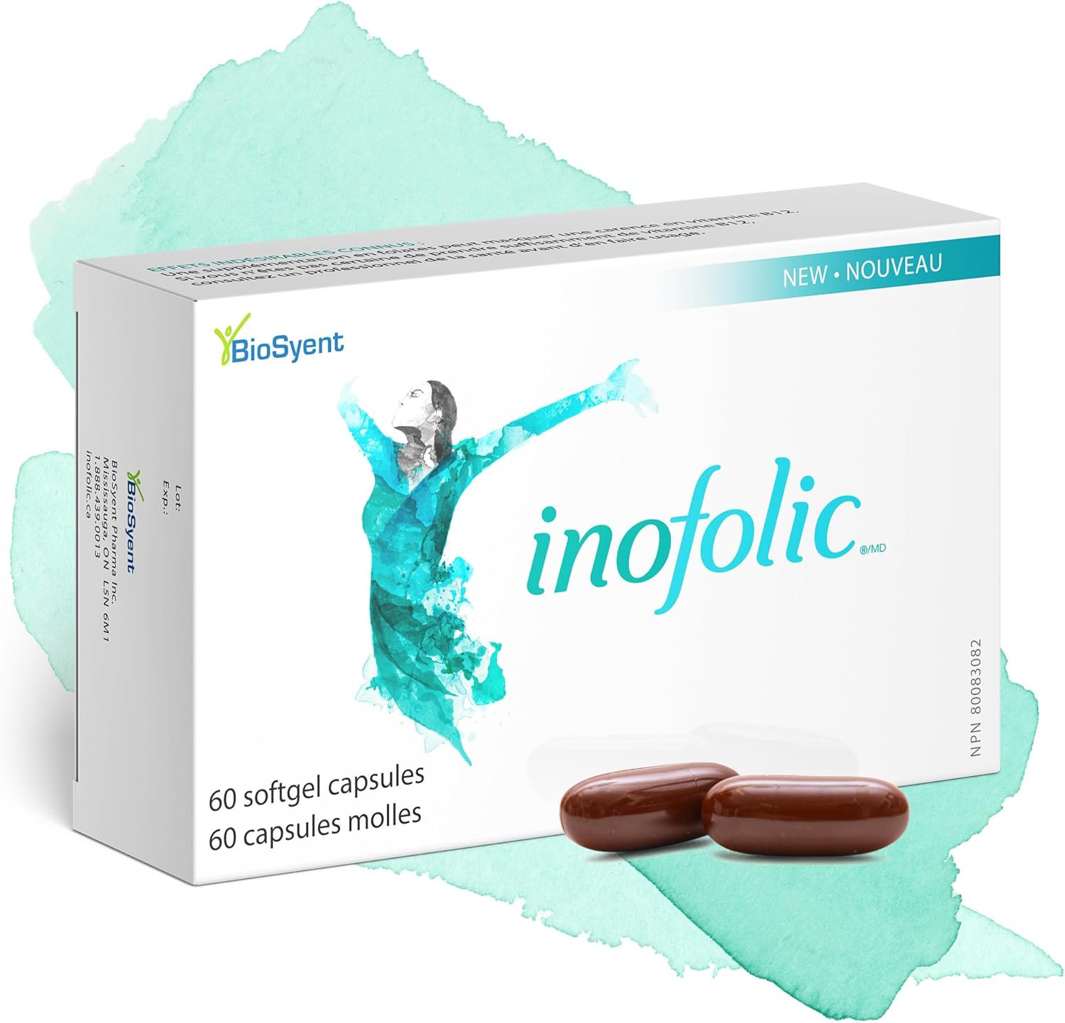 PCOS Supplement for Women - Myo-inositol and Folic Acid Supplement - 30 Day Supply of Convenient Soft Gel Capsules Supporting PCOS Symptoms and Pregnancy