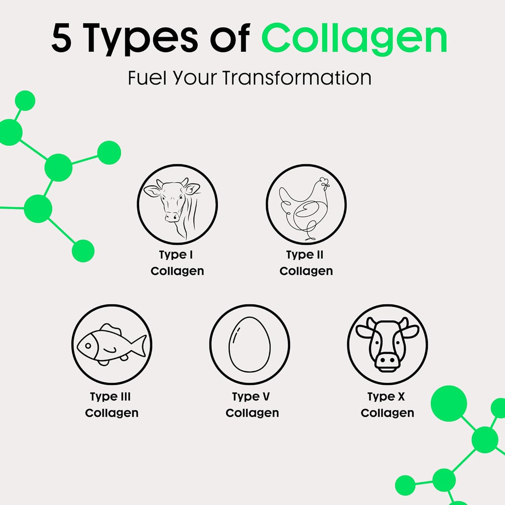 Nuray Collagenic Burn Elite with Green Tea - Collagen Peptides- 60 Capsules | Collagen Burn with 5 Types of Collagen for Healthy Hair, Skin, Nails, Joints, Metabolism Boost & Energy
