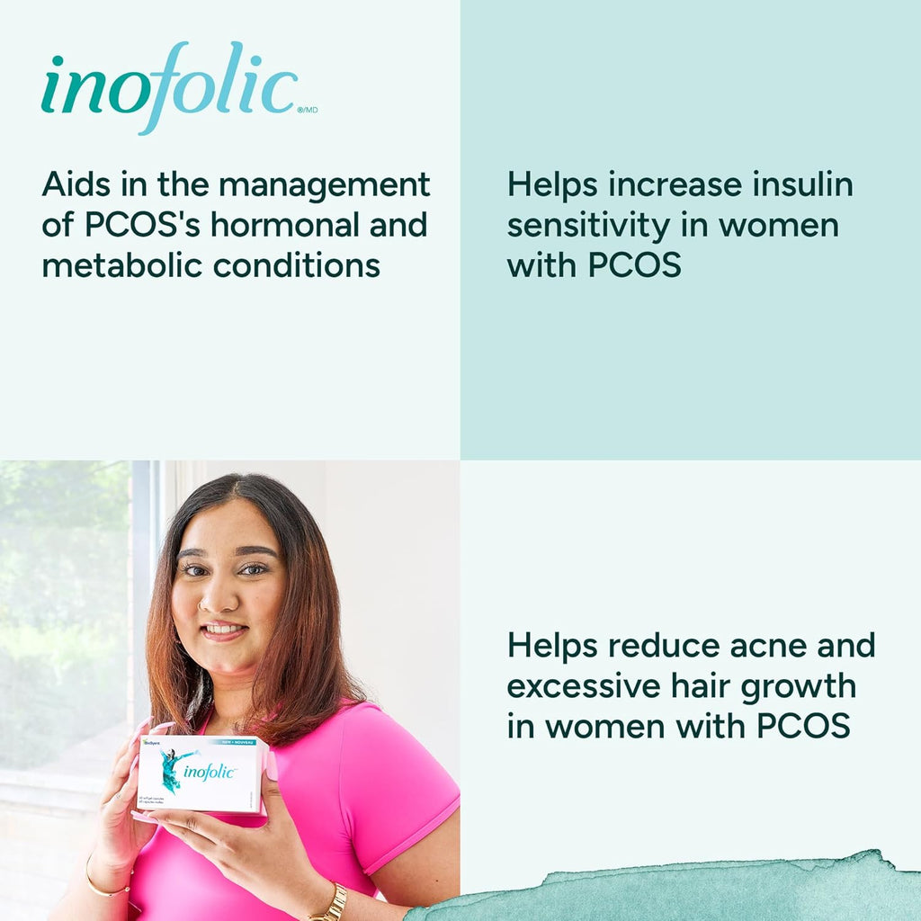 PCOS Supplement for Women - Myo-inositol and Folic Acid Supplement - 30 Day Supply of Convenient Soft Gel Capsules Supporting PCOS Symptoms and Pregnancy