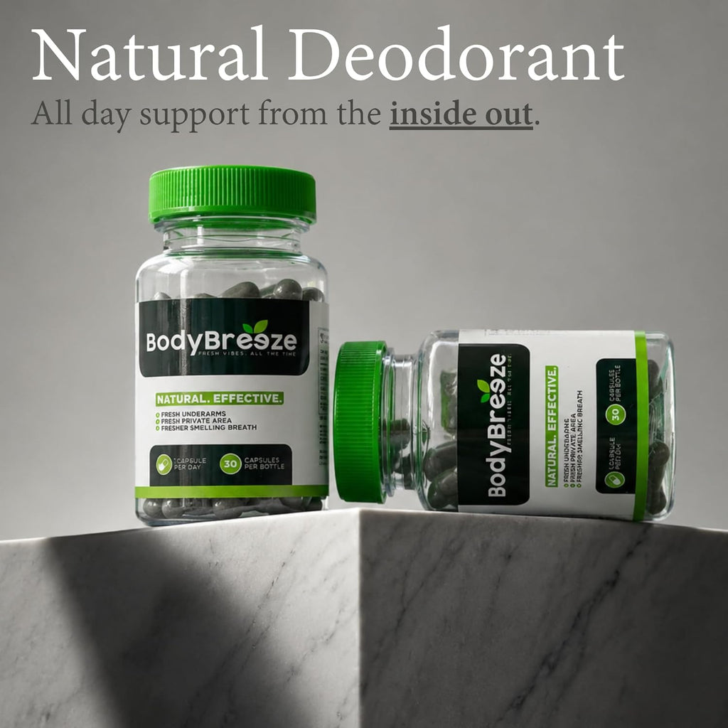 Internal Deodorant Supplement | Natural Chlorophyll 60 Capsules for Body Odor Control, Gut Health, and Fresh Breath | Vegan, Detox Support, & Skin Health | Odor Eliminator for Men & Women