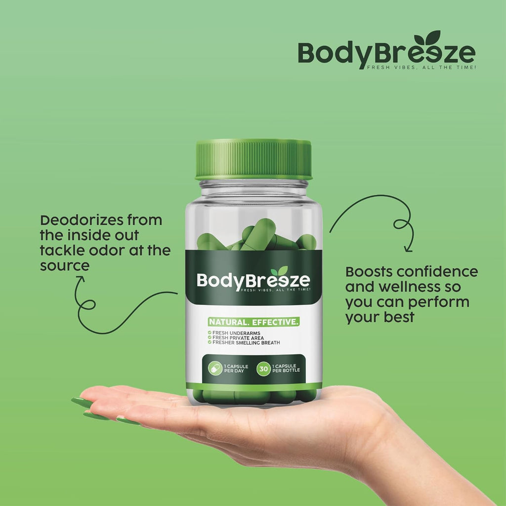 Internal Deodorant Supplement | Natural Chlorophyll 30 Capsules for Body Odor Control, Gut Health, and Fresh Breath | Vegan, Detox Support, & Skin Health | Odor Eliminator for Men & Women