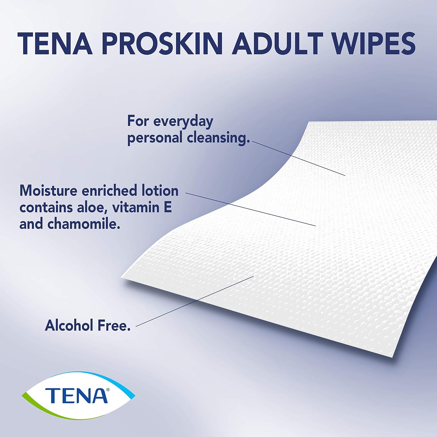 Tena ProSkin Ultra Adult Wipes For Personal Cleansing 48 Count (Pack of 2)