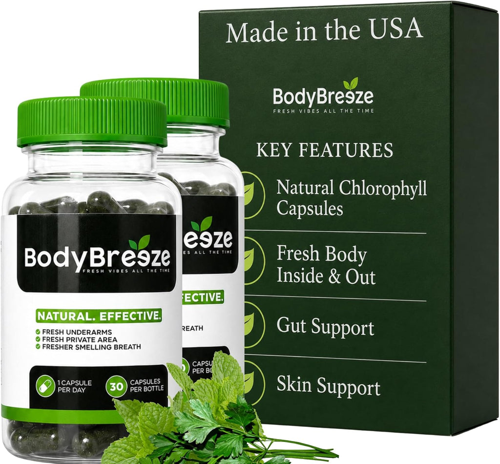Internal Deodorant Supplement | Natural Chlorophyll 60 Capsules for Body Odor Control, Gut Health, and Fresh Breath | Vegan, Detox Support, & Skin Health | Odor Eliminator for Men & Women