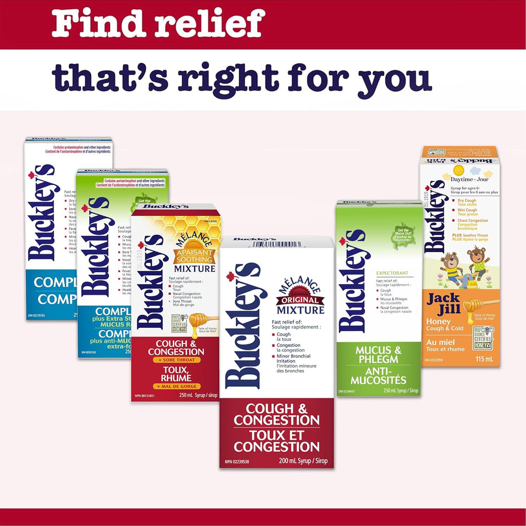 Buckley's Cough Syrup for Cough and Congestion Relief, Original Mixture, 200ml (Packaging May Vary)