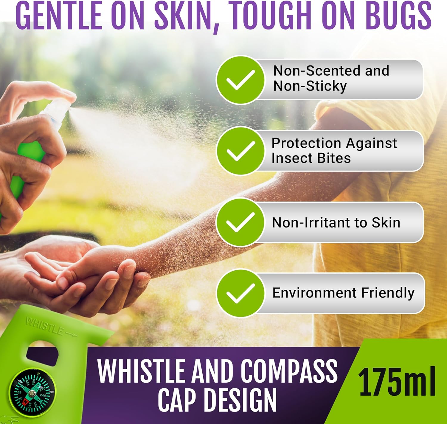 MOSQUITO SHIELD - PIACTIVE™ Kids 100% Deet Free, 12 Hours of Protection, Bug Repellent for Mosquitoes, Ticks, Black Flies, and More, 175ml, Bug Spray, Pump Fight The Bite!™