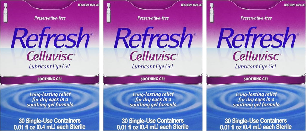 Refresh Celluvisc, Lubricant Eye Drops, Single Use Containers 30 ct (Pack of 3)