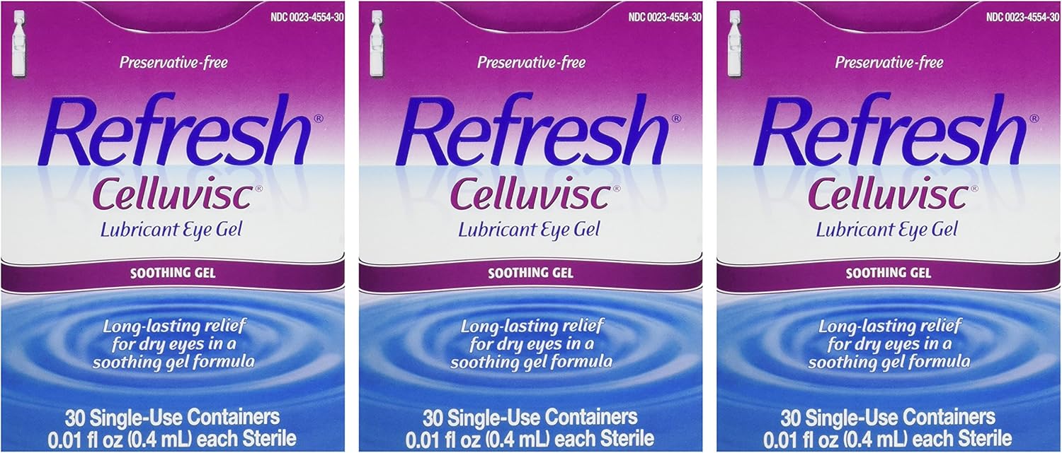 Refresh Celluvisc, Lubricant Eye Drops, Single Use Containers 30 ct (Pack of 3)