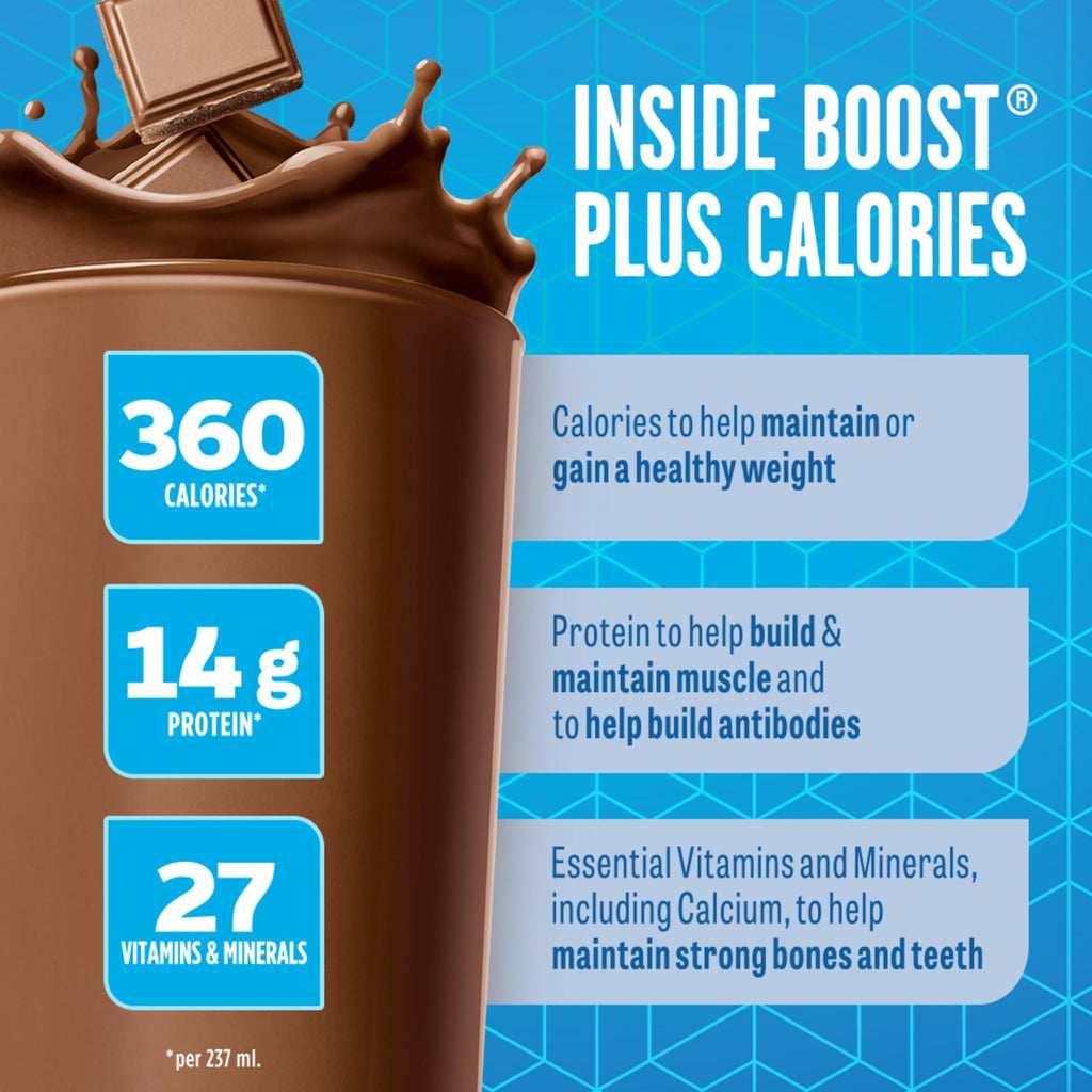 BOOST PLUS Complete Nutrition Drink, Chocolate, 24 x 237 ml