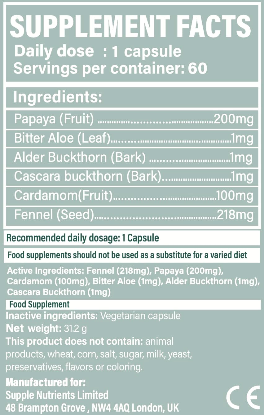 Digestic Laxative for Constipation Relief, Stool Softener - 60 Capsules