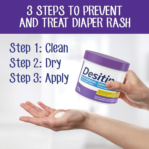 Desitin Daily Defense Baby Diaper Rash Cream with 13% Zinc Oxide, Barrier Cream to Help Treat, Relieve & Prevent Diaper Rash, Hypoallergenic, Dye-, Phthalate- & Paraben-Free, Pack of 2 x 113g