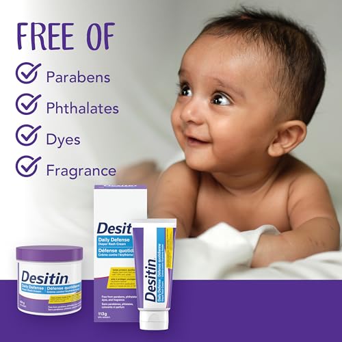Desitin Daily Defense Baby Diaper Rash Cream with 13% Zinc Oxide, Barrier Cream to Help Treat, Relieve & Prevent Diaper Rash, Hypoallergenic, Dye-, Phthalate- & Paraben-Free, Pack of 2 x 113g
