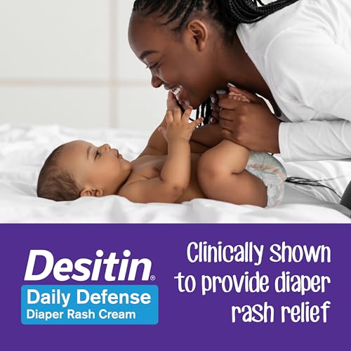 Desitin Daily Defense Baby Diaper Rash Cream with 13% Zinc Oxide, Barrier Cream to Help Treat, Relieve & Prevent Diaper Rash, Hypoallergenic, Dye-, Phthalate- & Paraben-Free, Pack of 2 x 113g