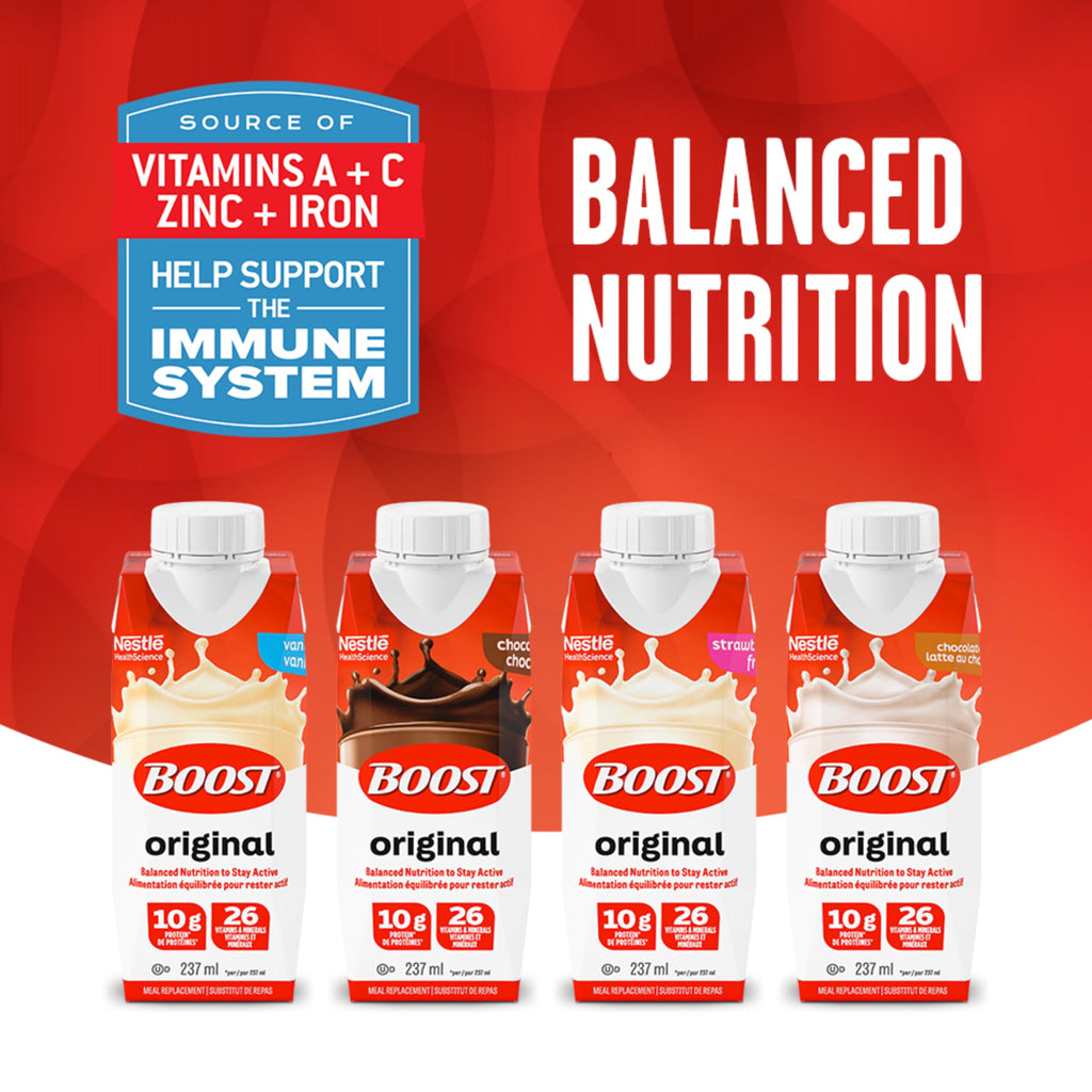 BOOST Original Meal Replacement Drink, Chocolate, 24 x 237 ml - PACKAGING MAY VARY