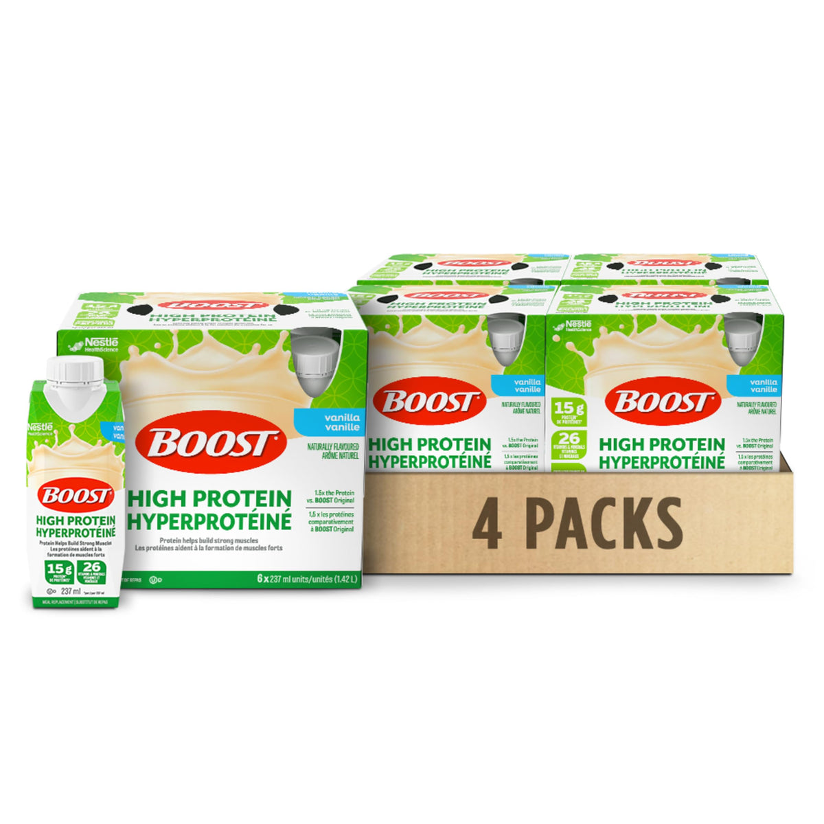 BOOST High Protein Meal Replacement Drink, Vanilla, 24 x 237 ml