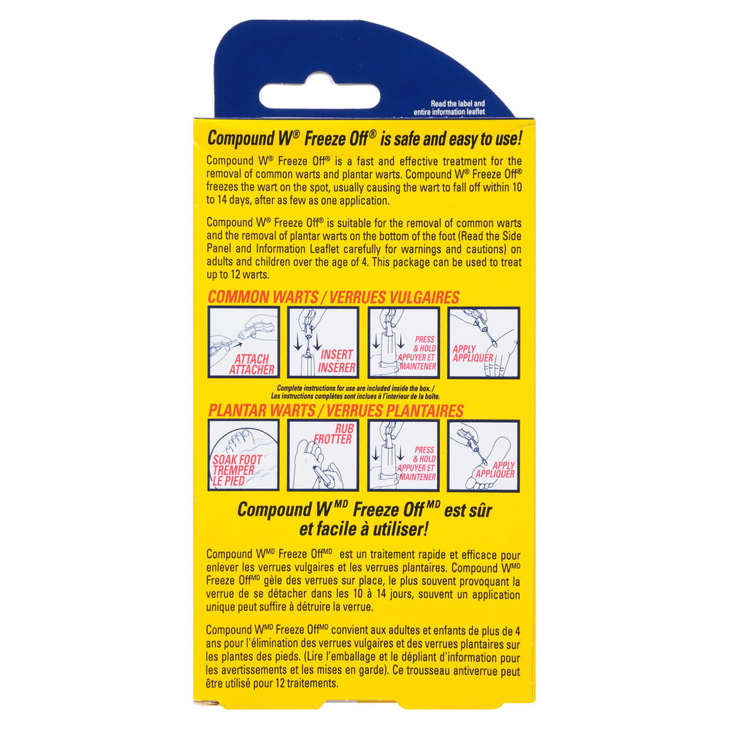 Compound W Freeze Off, Maximum Freeze Wart Remover System - 12 Count - For Common/Plantar Wart Removal
