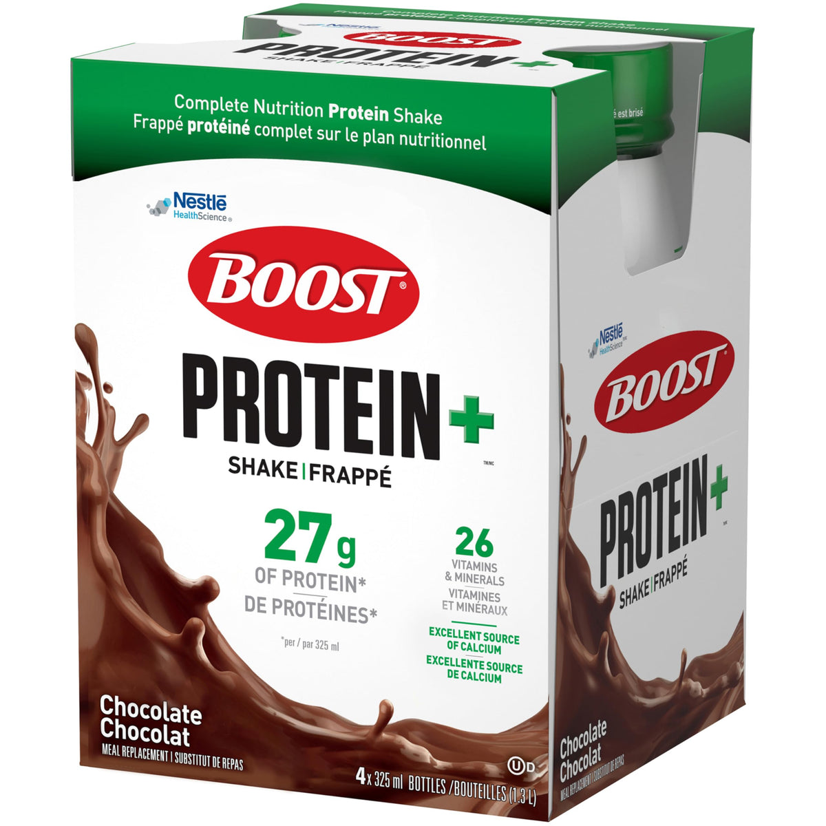 BOOST Protein+ Shake Meal Replacement, Chocolate, 4 bottles x 325mL