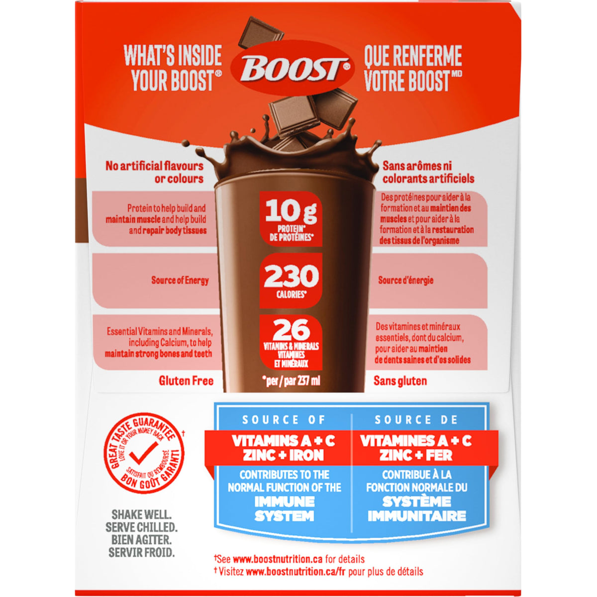 BOOST Original Meal Replacement Drink, Chocolate, 24 x 237 ml - PACKAGING MAY VARY